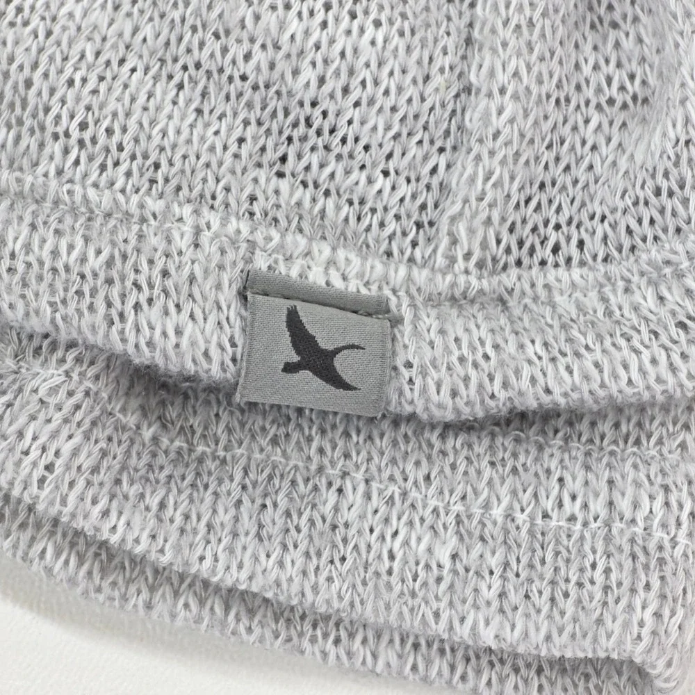 Eddie Bauer‎ Womens M Gray White Knit Cardigan Sweater Long Sleeve Open Front